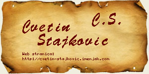 Cvetin Stajković vizit kartica